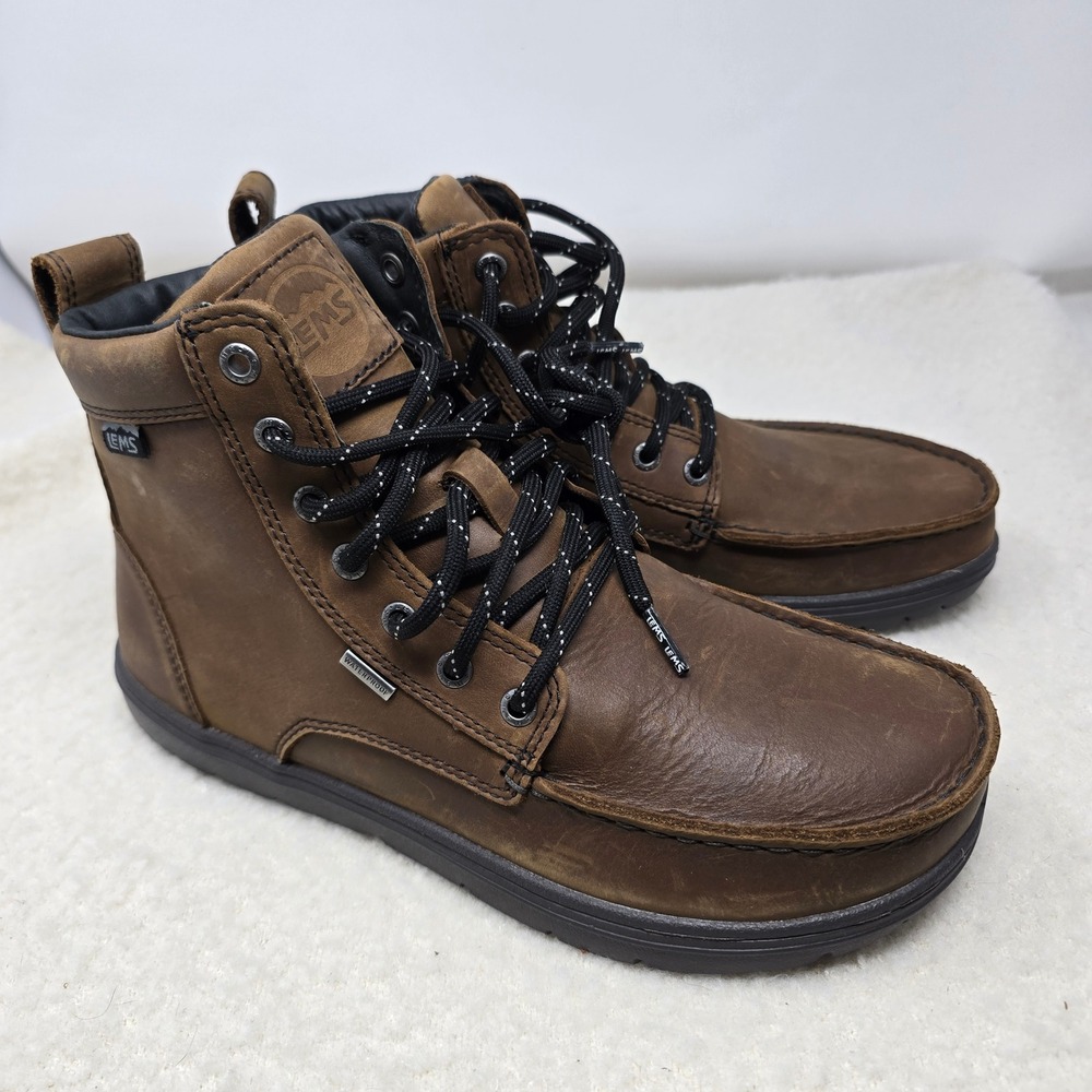 NEW Lems Boulder Boot Mens 9.5 Weathered Umber Waterproof Leather Hiking